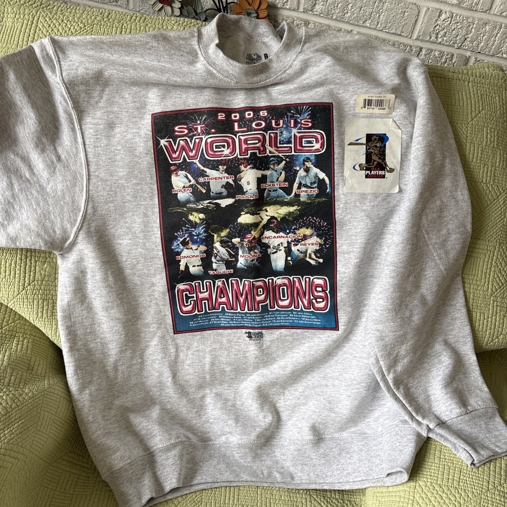 2006 St Louis Cardinals World Champions Sweatshirt L Pujols Molina Y2K